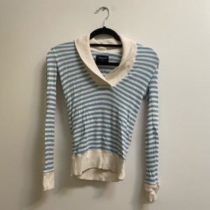 AEO Striped Shawl Collar Sweater